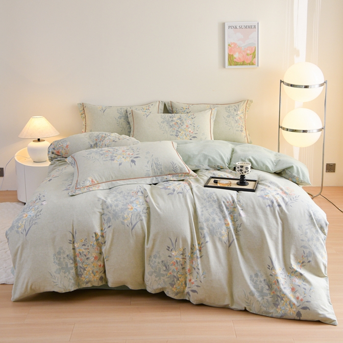 铭浩 2025新款全棉纯棉数码印花四件套 秘密花园-绿