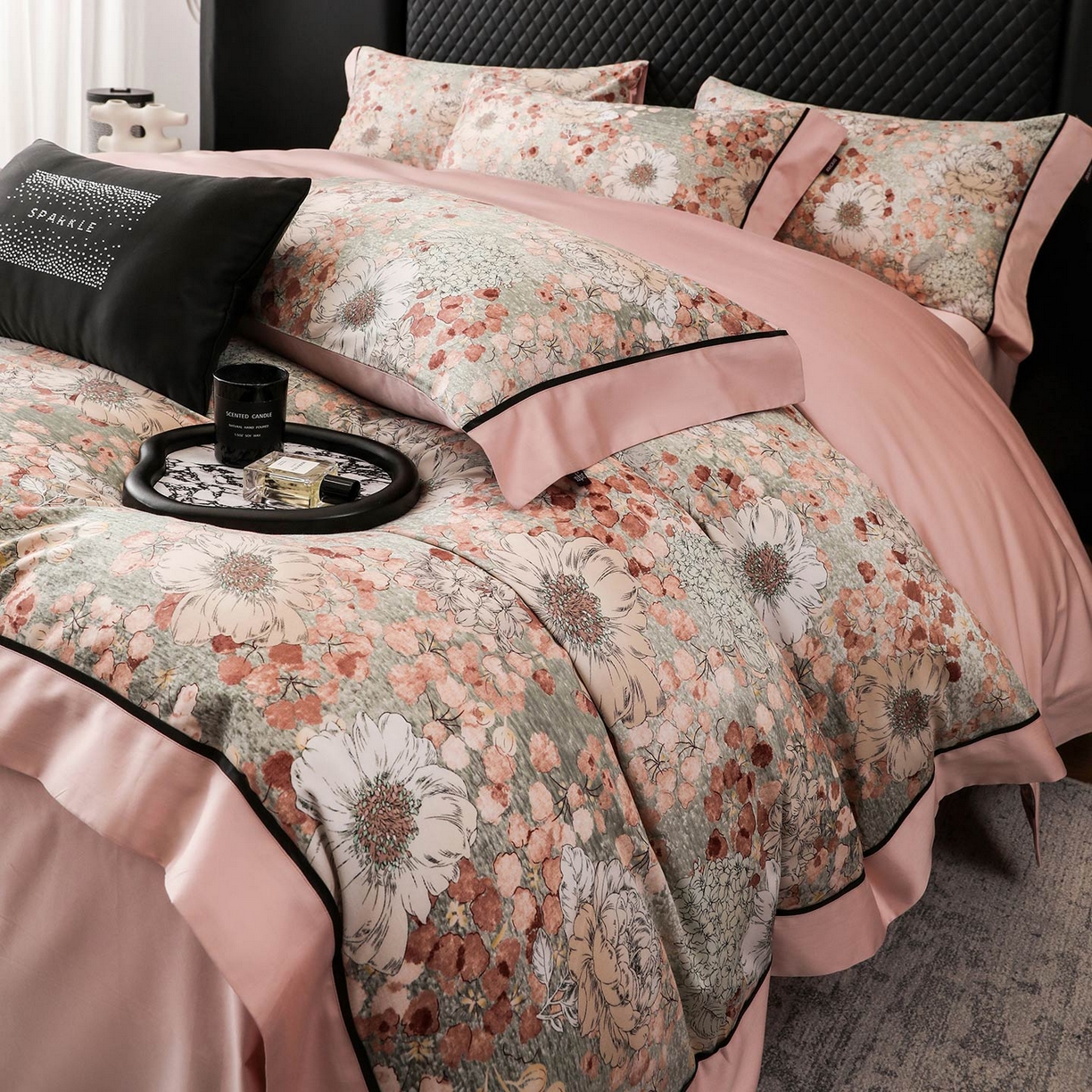 91家纺网 家纺一手货源 找家纺 （总）2025新款直播热款A类数码印花全棉四件套纯棉复古美式长绒棉油画风高端床单被套床上用品