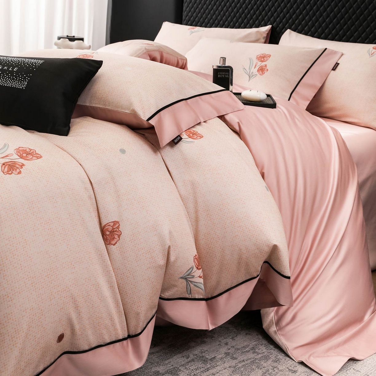 91家纺网 家纺一手货源 找家纺 2025新款直播热款A类数码印花全棉四件套纯棉复古美式长绒棉油画风高端床单被套床上用品 如漫