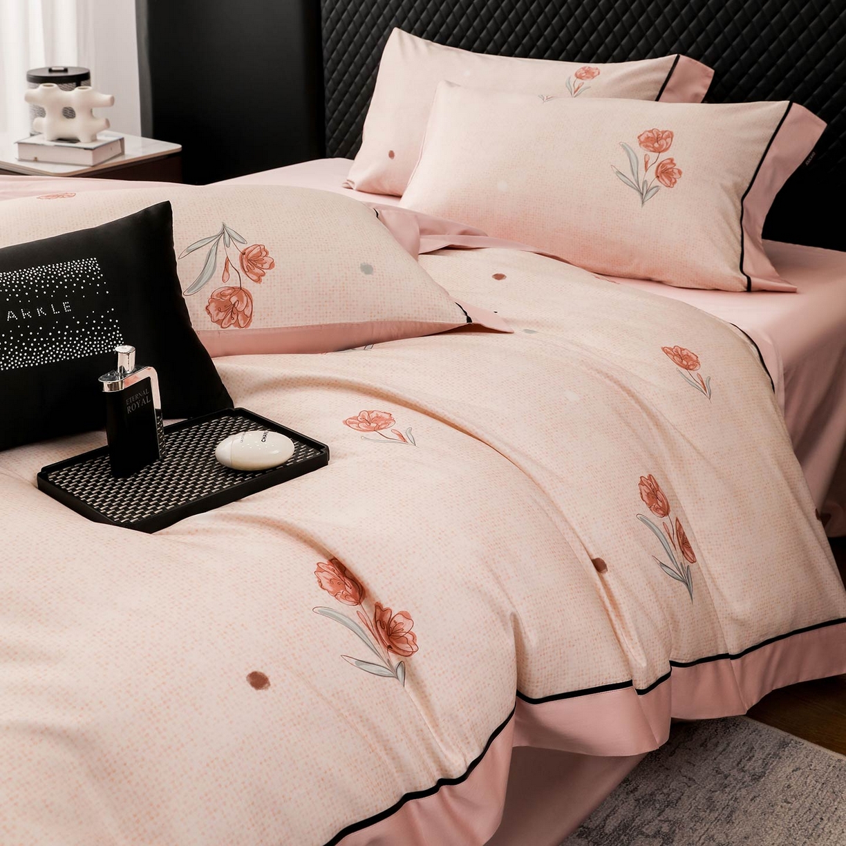 91家纺网 家纺一手货源 找家纺 2025新款直播热款A类数码印花全棉四件套纯棉复古美式长绒棉油画风高端床单被套床上用品 如漫