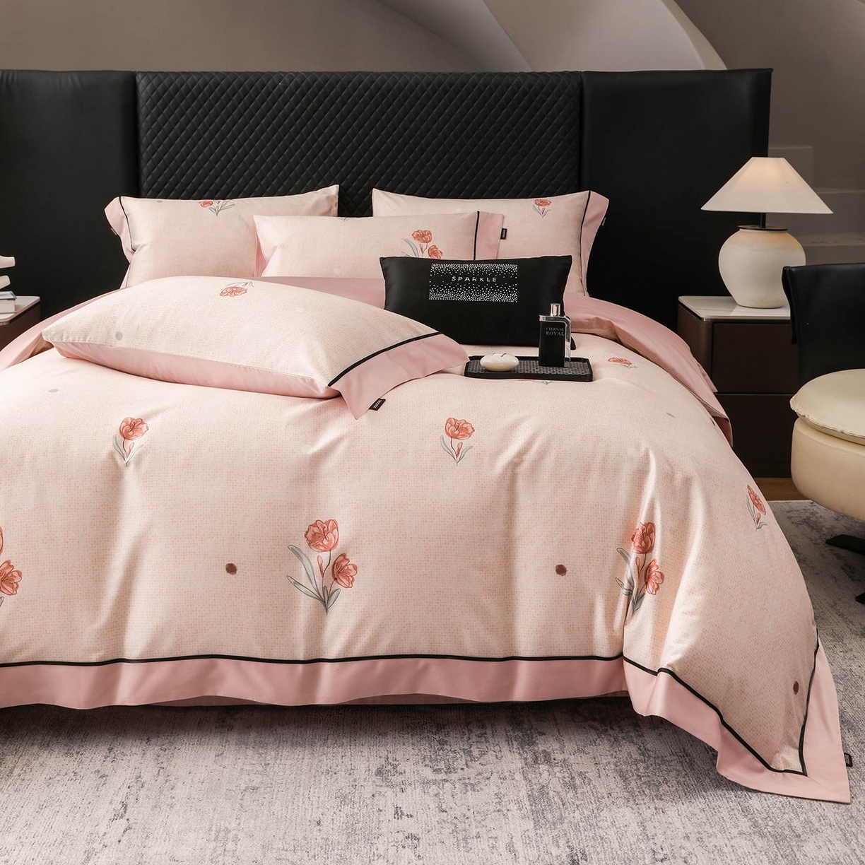 91家纺网 家纺一手货源 找家纺 2025新款直播热款A类数码印花全棉四件套纯棉复古美式长绒棉油画风高端床单被套床上用品 如漫