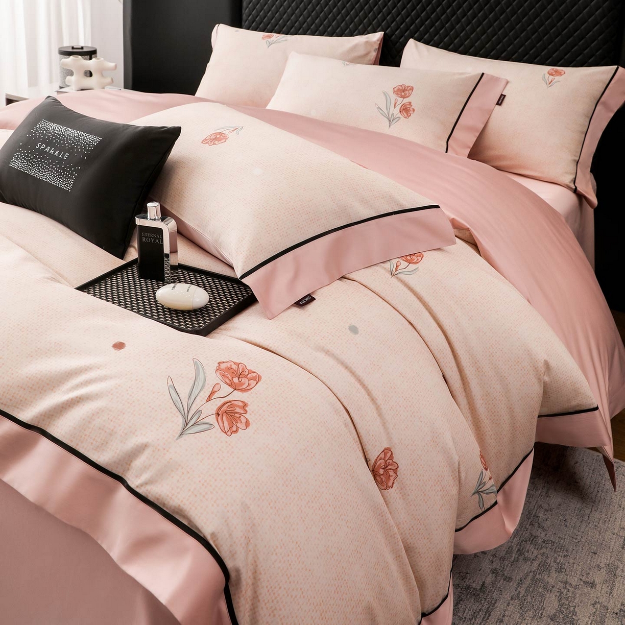 91家纺网 家纺一手货源 找家纺 2025新款直播热款A类数码印花全棉四件套纯棉复古美式长绒棉油画风高端床单被套床上用品 如漫