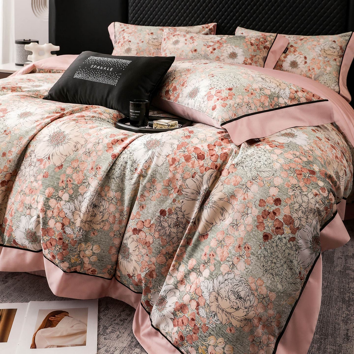 91家纺网 家纺一手货源 找家纺 （总）2025新款直播热款A类数码印花全棉四件套纯棉复古美式长绒棉油画风高端床单被套床上用品