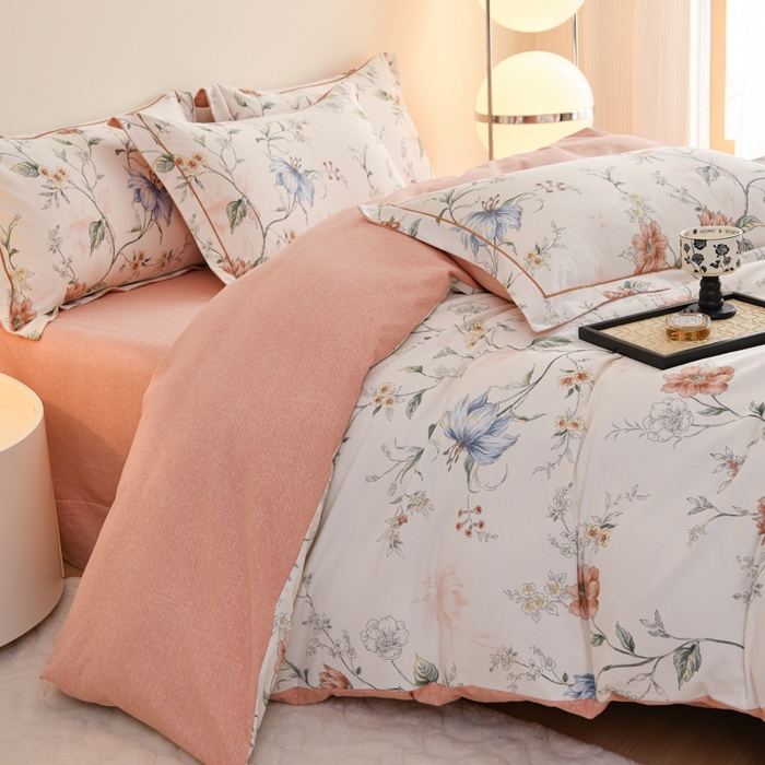 91家纺网 家纺一手货源 找家纺 铭浩 2025新款全棉纯棉数码印花四件套 舒雅