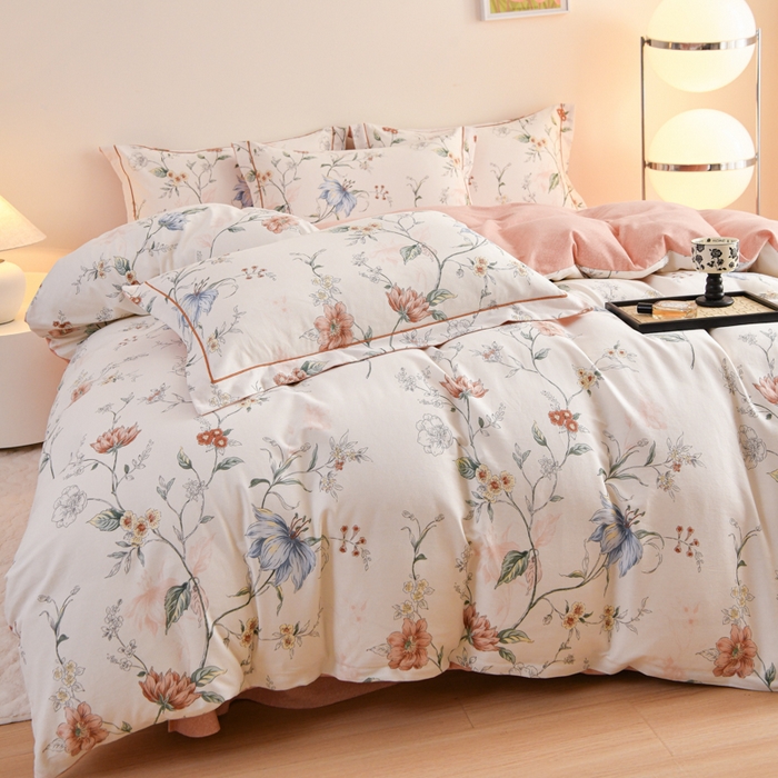 91家纺网 家纺一手货源 找家纺 铭浩 2025新款全棉纯棉数码印花四件套 舒雅