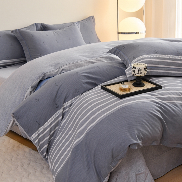 91家纺网 家纺一手货源 找家纺 铭浩 2025新款全棉纯棉数码印花四件套 西雅图-蓝