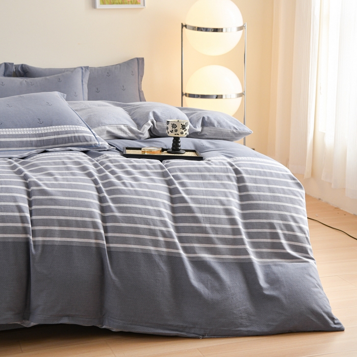 91家纺网 家纺一手货源 找家纺 铭浩 2025新款全棉纯棉数码印花四件套 西雅图-蓝