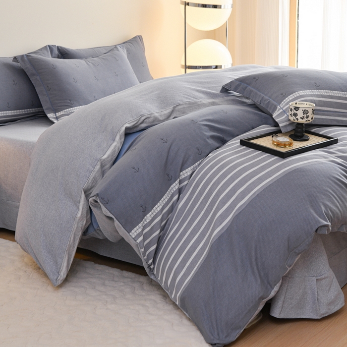 91家纺网 家纺一手货源 找家纺 铭浩 2025新款全棉纯棉数码印花四件套 西雅图-蓝