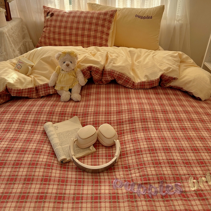 91家纺网 家纺一手货源 找家纺 顾里家纺 2025新款亲肤舒适卡通兔毛贴布绣套件四件套（会员- 3元 定制床笠+8元） 爱岛腊肠狗