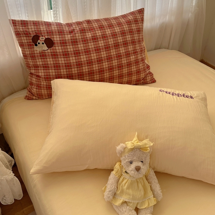 91家纺网 家纺一手货源 找家纺 顾里家纺 2025新款亲肤舒适卡通兔毛贴布绣套件四件套（会员- 3元 定制床笠+8元） 爱岛腊肠狗