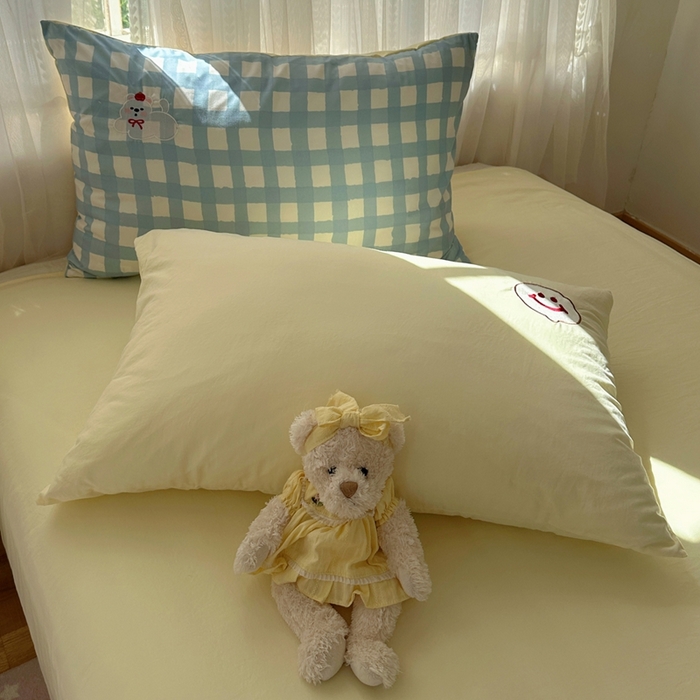 91家纺网 家纺一手货源 找家纺 顾里家纺 2025新款亲肤舒适卡通兔毛贴布绣套件四件套（会员- 3元 定制床笠+8元） 蓝格苹果狗