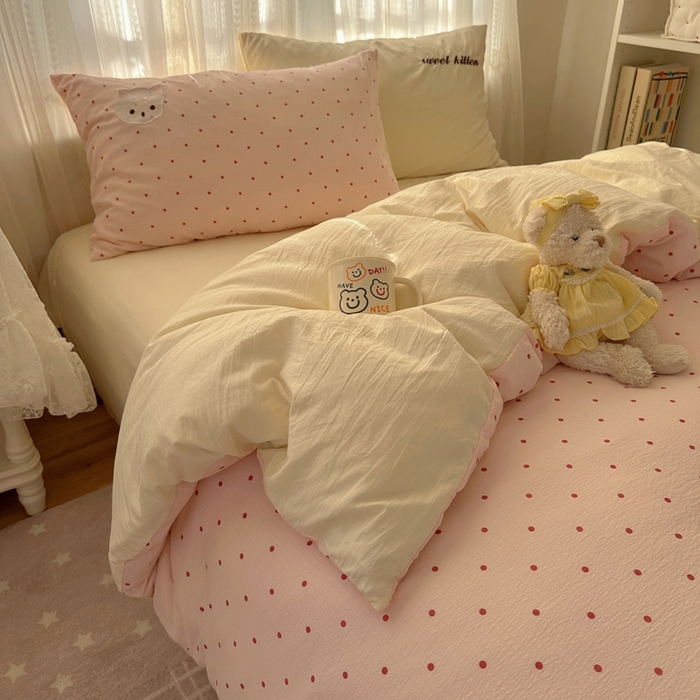 91家纺网 家纺一手货源 找家纺 顾里家纺 2025新款亲肤舒适卡通兔毛贴布绣套件四件套（会员- 3元 定制床笠+8元） 洛丽猫咪