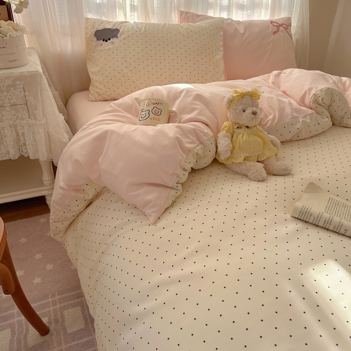 91家纺网 家纺一手货源 找家纺 顾里家纺 2025新款亲肤舒适卡通兔毛贴布绣套件四件套（会员- 3元 定制床笠+8元） 少女西高地