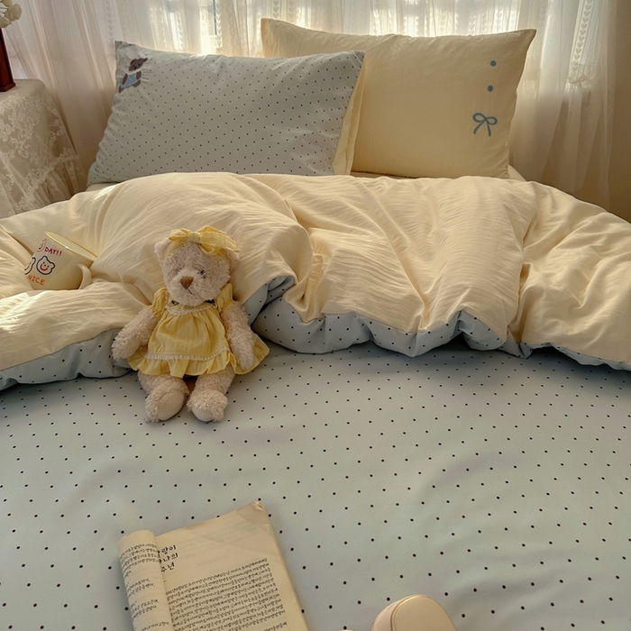 91家纺网 家纺一手货源 找家纺 顾里家纺 2025新款亲肤舒适卡通兔毛贴布绣套件四件套（会员- 3元 定制床笠+8元） 甜心小熊