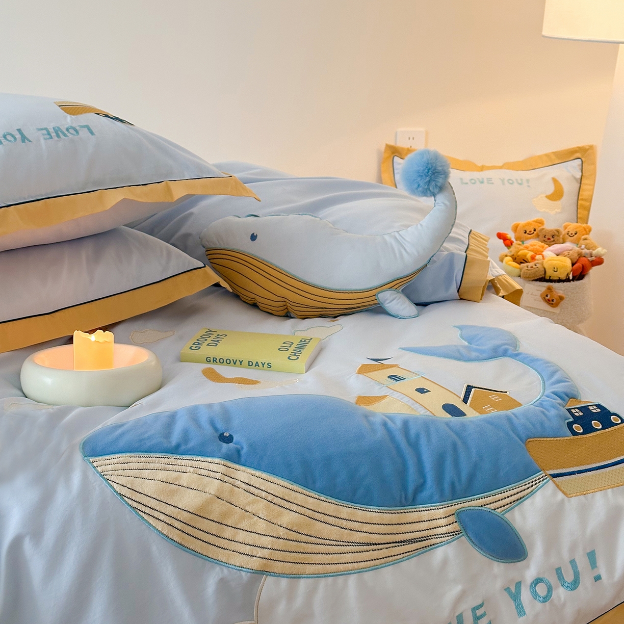 91家纺网 家纺一手货源 找家纺 （总）西西家居 2025新款100支长绒棉澳棉四件套-小蓝鲸