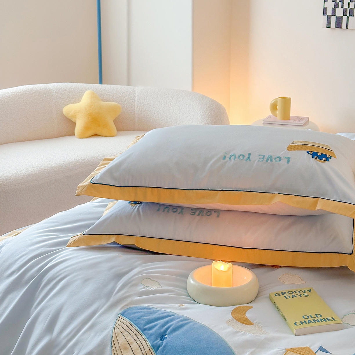 91家纺网 家纺一手货源 找家纺 （总）西西家居 2025新款100支长绒棉澳棉四件套-小蓝鲸