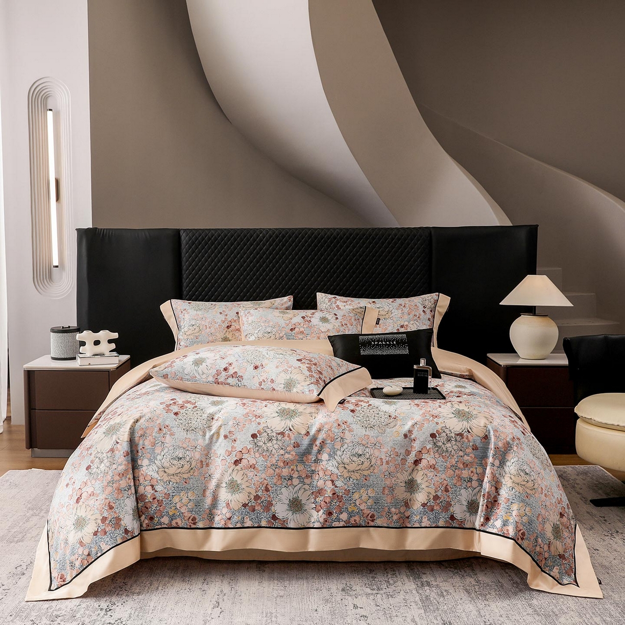 91家纺网 家纺一手货源 找家纺 （总）2025新款直播热款A类数码印花全棉四件套纯棉复古美式长绒棉油画风高端床单被套床上用品