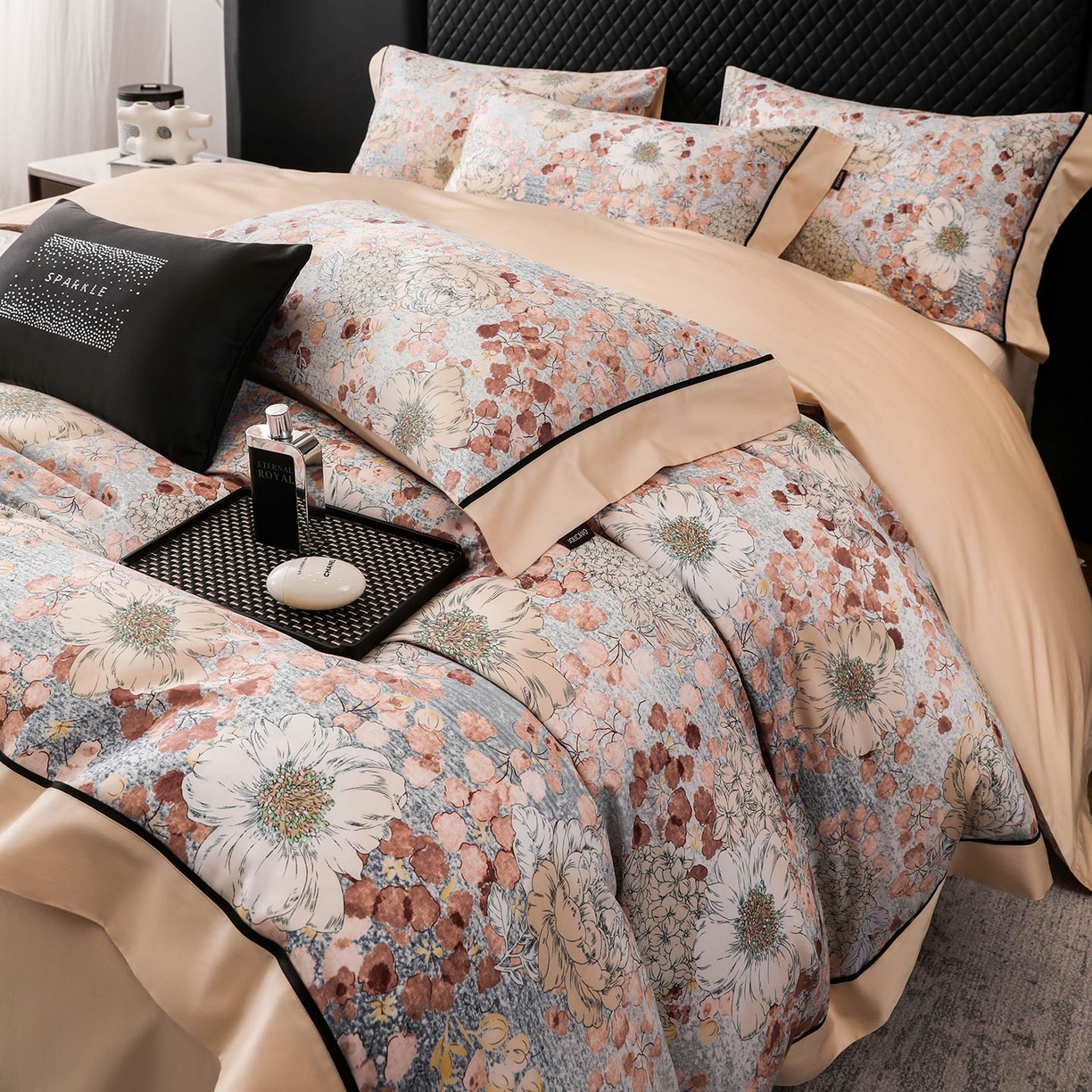 91家纺网 家纺一手货源 找家纺 （总）2025新款直播热款A类数码印花全棉四件套纯棉复古美式长绒棉油画风高端床单被套床上用品