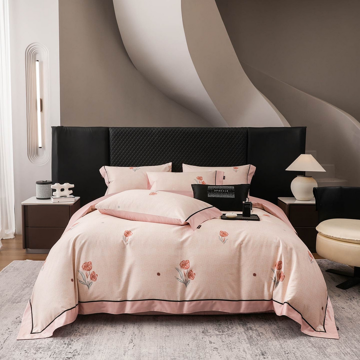 91家纺网 家纺一手货源 找家纺 2025新款直播热款A类数码印花全棉四件套纯棉复古美式长绒棉油画风高端床单被套床上用品 如漫