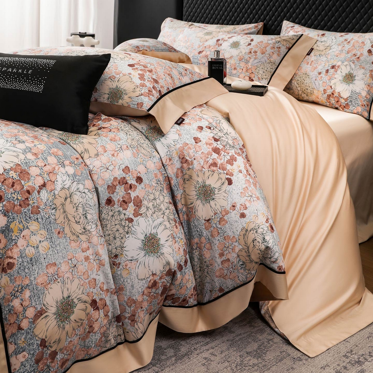 91家纺网 家纺一手货源 找家纺 （总）2025新款直播热款A类数码印花全棉四件套纯棉复古美式长绒棉油画风高端床单被套床上用品