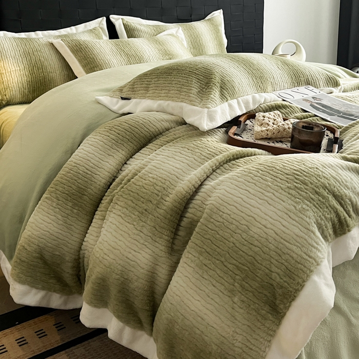 91家纺网 家纺一手货源 找家纺 （总）羽梦 2025秋冬新品260克加厚全消光貂狐绒工艺款超保暖四件套