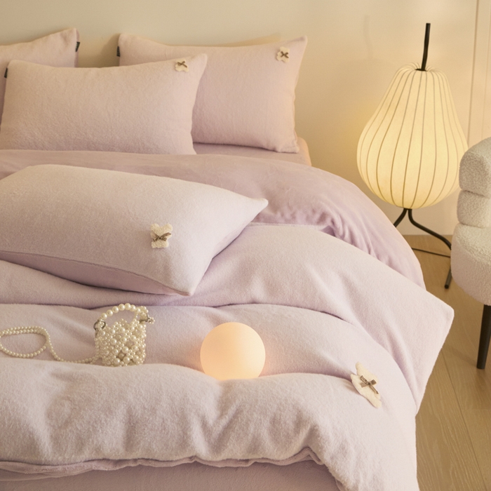 91家纺网 家纺一手货源 找家纺 （总）羽梦家纺 2025新款260克加厚全消光糯米绒阳光绒加厚保暖四件套 