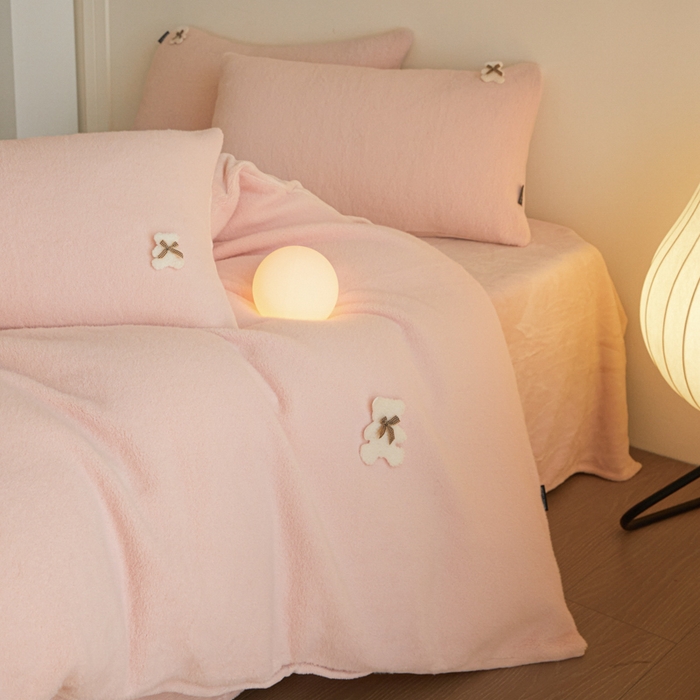 91家纺网 家纺一手货源 找家纺 （总）羽梦家纺 2025新款260克加厚全消光糯米绒阳光绒加厚保暖四件套 