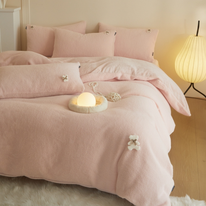 91家纺网 家纺一手货源 找家纺 （总）羽梦家纺 2025新款260克加厚全消光糯米绒阳光绒加厚保暖四件套 