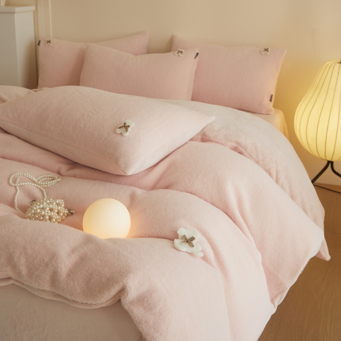 91家纺网 家纺一手货源 找家纺 （总）羽梦家纺 2025新款260克加厚全消光糯米绒阳光绒加厚保暖四件套 