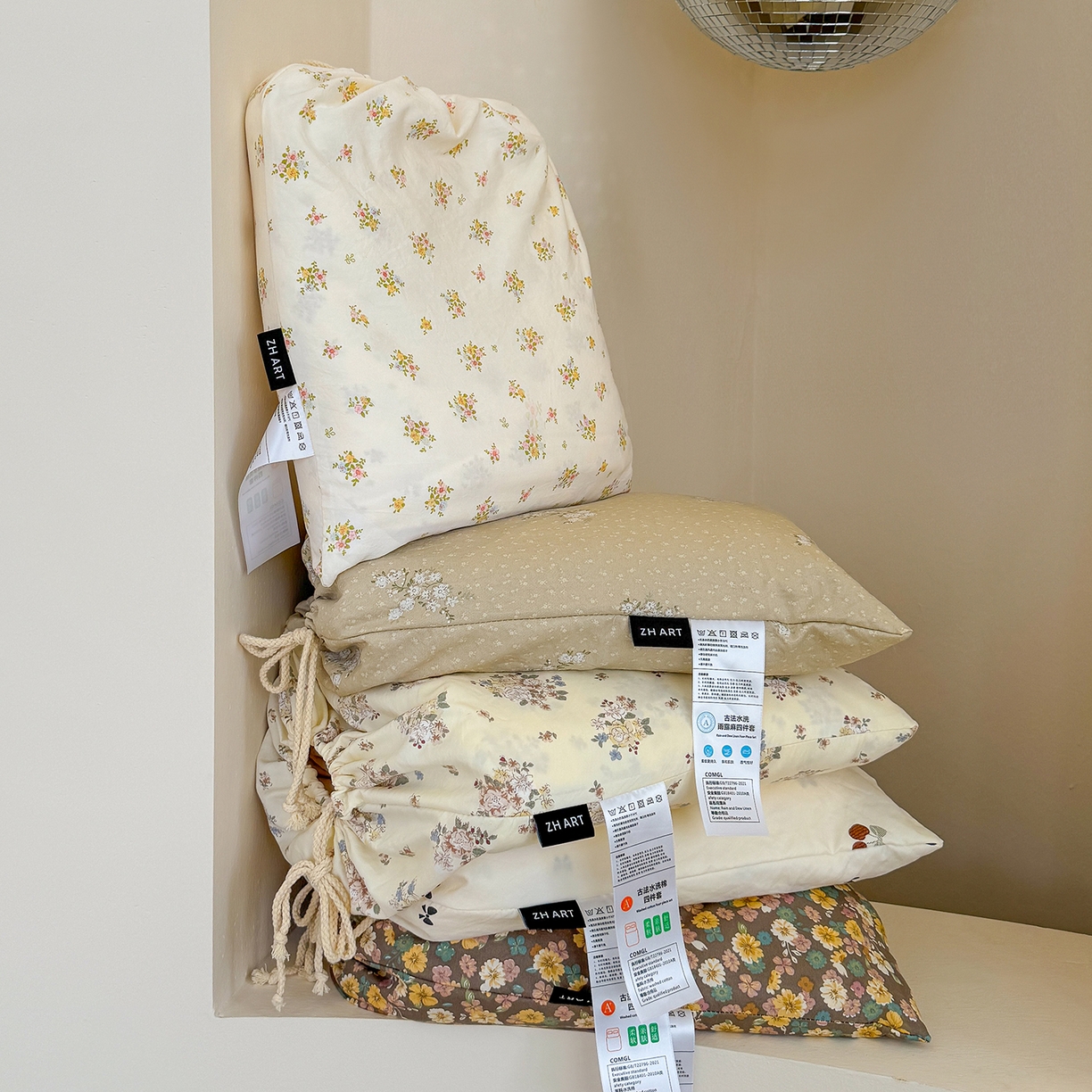 91家纺网 家纺一手货源 找家纺 （总）竹合家纺 2025新款爆款韩国小布袋古法水洗云感四件套