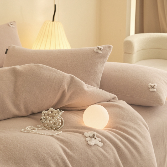 91家纺网 家纺一手货源 找家纺 羽梦家纺 2025新款260克加厚全消光糯米绒阳光绒加厚保暖四件套  糯米绒-卡其