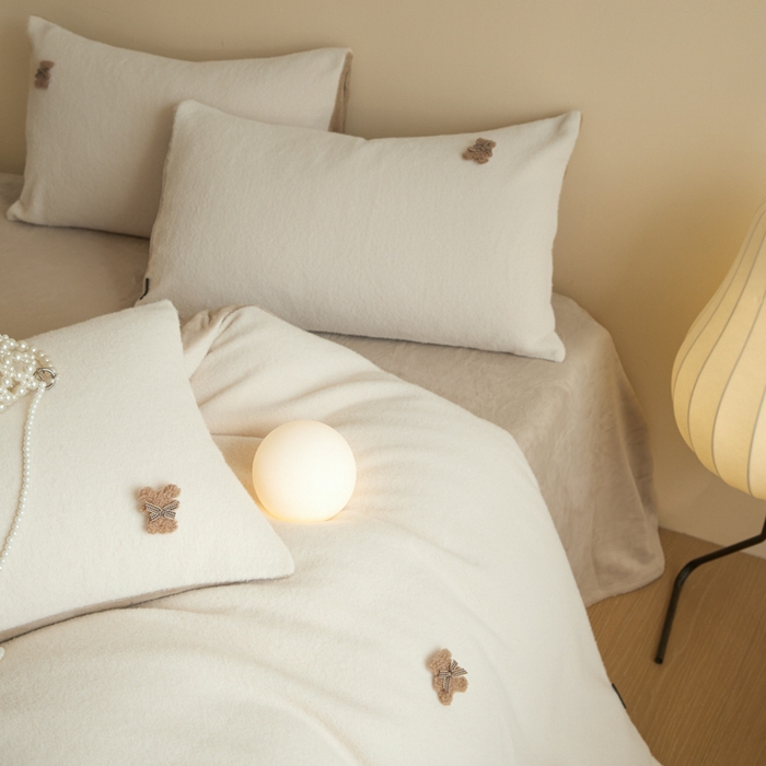 91家纺网 家纺一手货源 找家纺 羽梦家纺 2025新款260克加厚全消光糯米绒阳光绒加厚保暖四件套  糯米绒-奶白