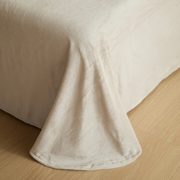 91家纺网 家纺一手货源 找家纺 羽梦家纺 2025新款260克加厚全消光糯米绒阳光绒加厚保暖四件套  糯米绒-奶白