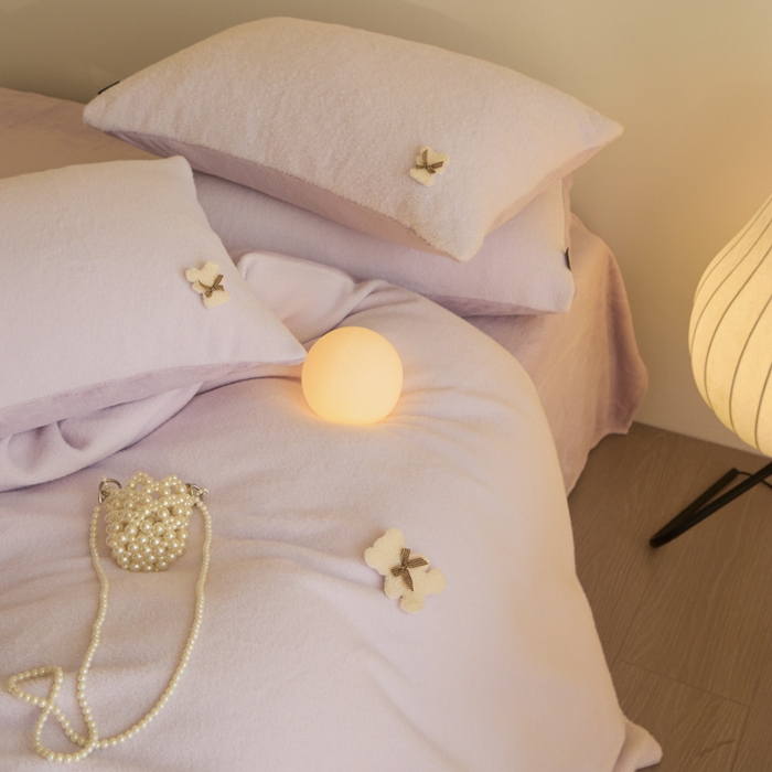 91家纺网 家纺一手货源 找家纺 羽梦家纺 2025新款260克加厚全消光糯米绒阳光绒加厚保暖四件套 糯米绒-香芋紫