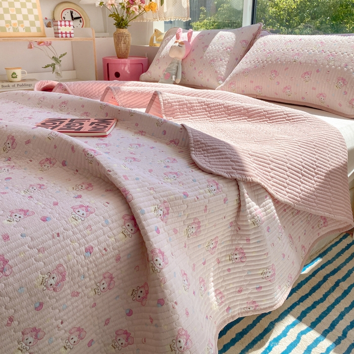 91家纺网 家纺一手货源 找家纺 云玲时尚 2025新款7A抗菌床盖加厚被芯云感春秋冬被子被芯四件套系列 甜心兔