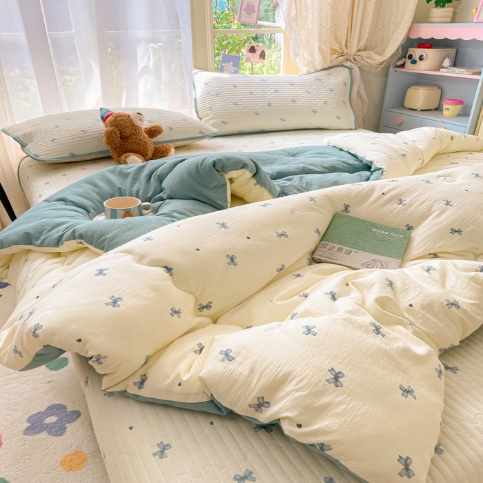 91家纺网 家纺一手货源 找家纺 云玲时尚 2025新款7A抗菌床盖加厚被芯云感春秋冬被子被芯四件套系列 倾结