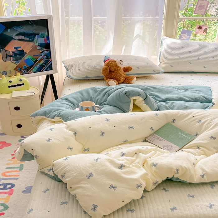 91家纺网 家纺一手货源 找家纺 云玲时尚 2025新款7A抗菌床盖加厚被芯云感春秋冬被子被芯四件套系列 倾结