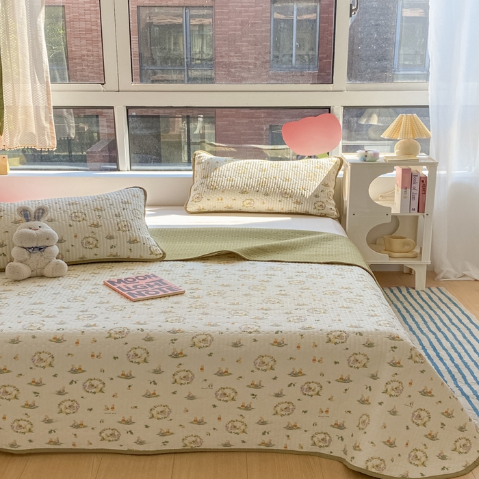 91家纺网 家纺一手货源 找家纺 云玲时尚 2025新款7A抗菌床盖加厚被芯云感春秋冬被子被芯四件套系列 庄园兔