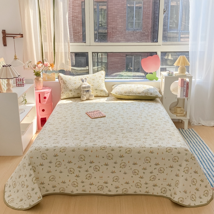 91家纺网 家纺一手货源 找家纺 云玲时尚 2025新款7A抗菌床盖加厚被芯云感春秋冬被子被芯四件套系列 庄园兔