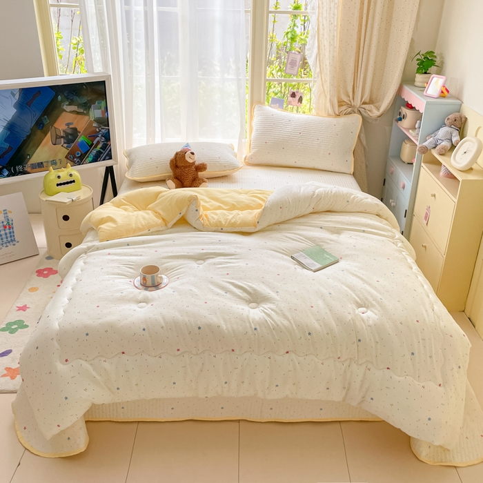 91家纺网 家纺一手货源 找家纺 云玲时尚 2025新款7A抗菌床盖加厚被芯云感春秋冬被子被芯四件套系列 织梦