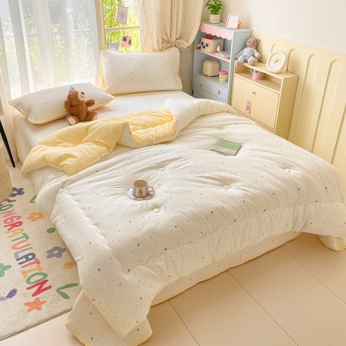 91家纺网 家纺一手货源 找家纺 云玲时尚 2025新款7A抗菌床盖加厚被芯云感春秋冬被子被芯四件套系列 织梦