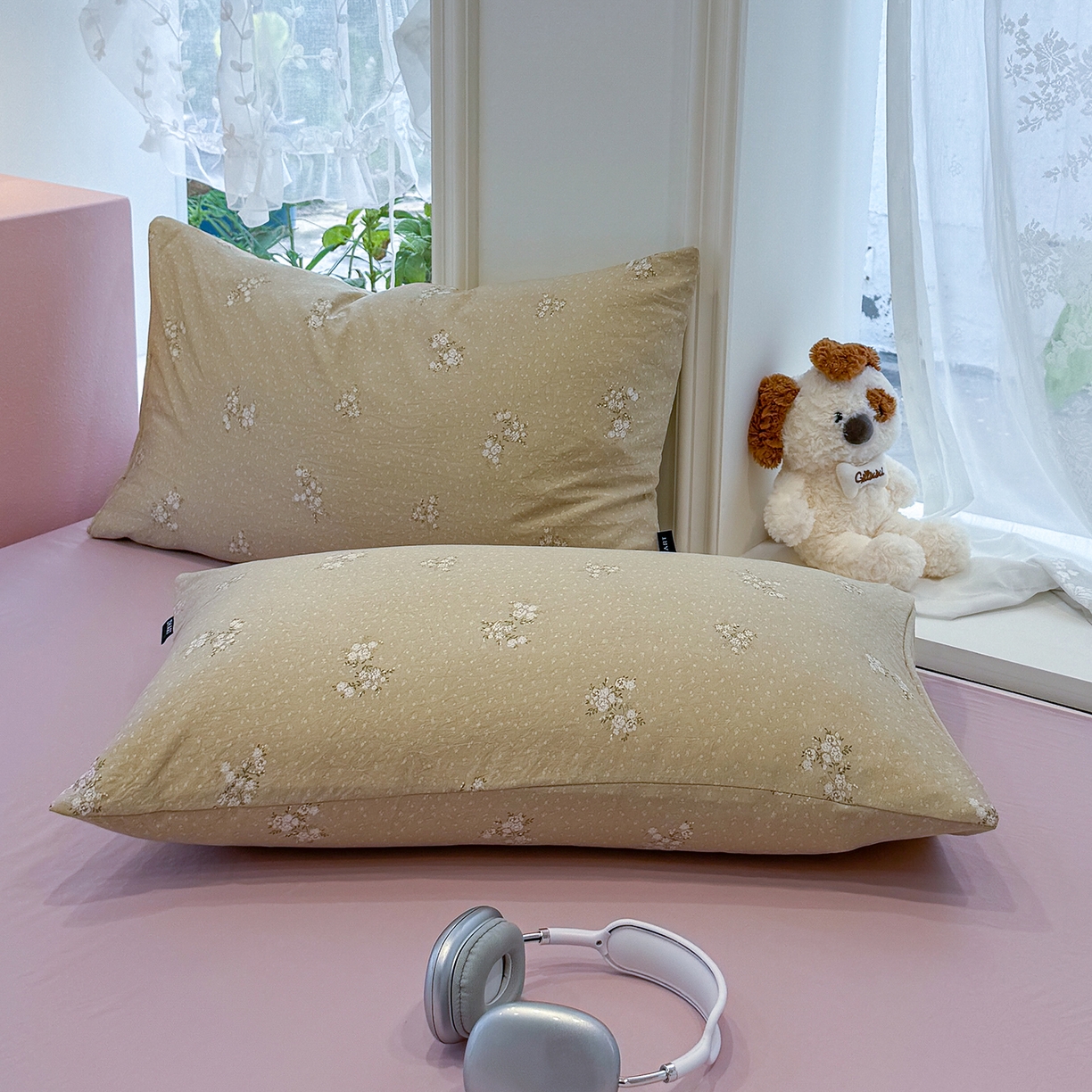 91家纺网 家纺一手货源 找家纺 竹合家纺 2025新款爆款韩国小布袋古法水洗云感四件套 茶町