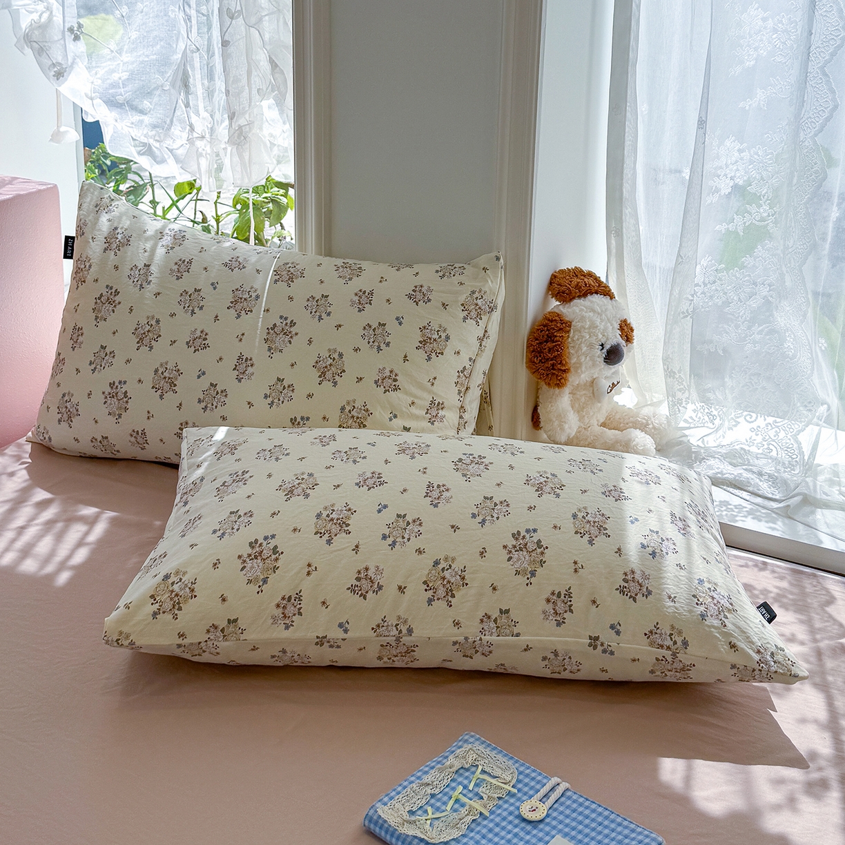 91家纺网 家纺一手货源 找家纺 竹合家纺 2025新款爆款韩国小布袋古法水洗云感四件套 小城故事