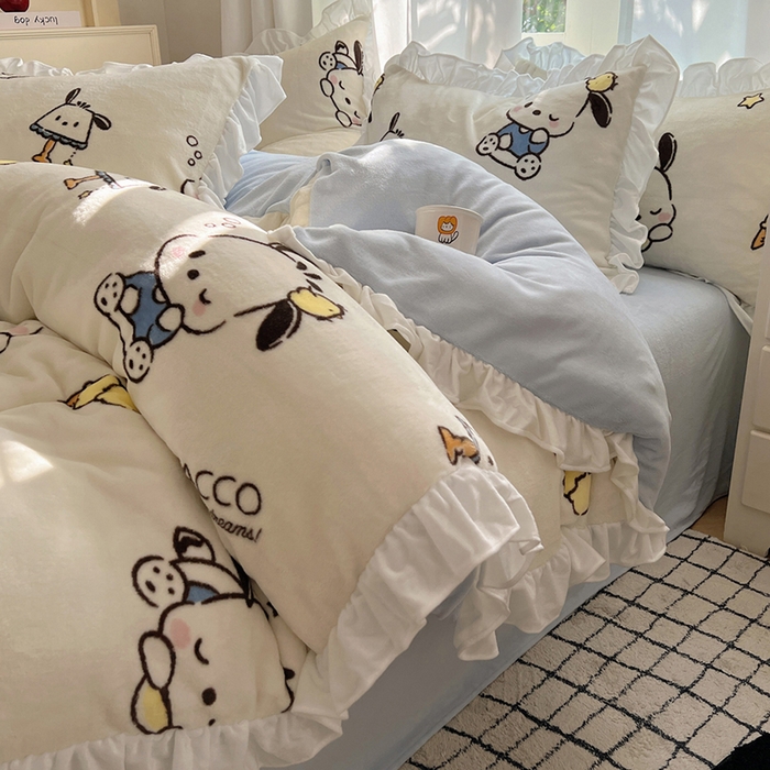 三朵家纺 2025新款牛奶绒三丽鸥花边四件套 花边系列 花边-美好帕恰