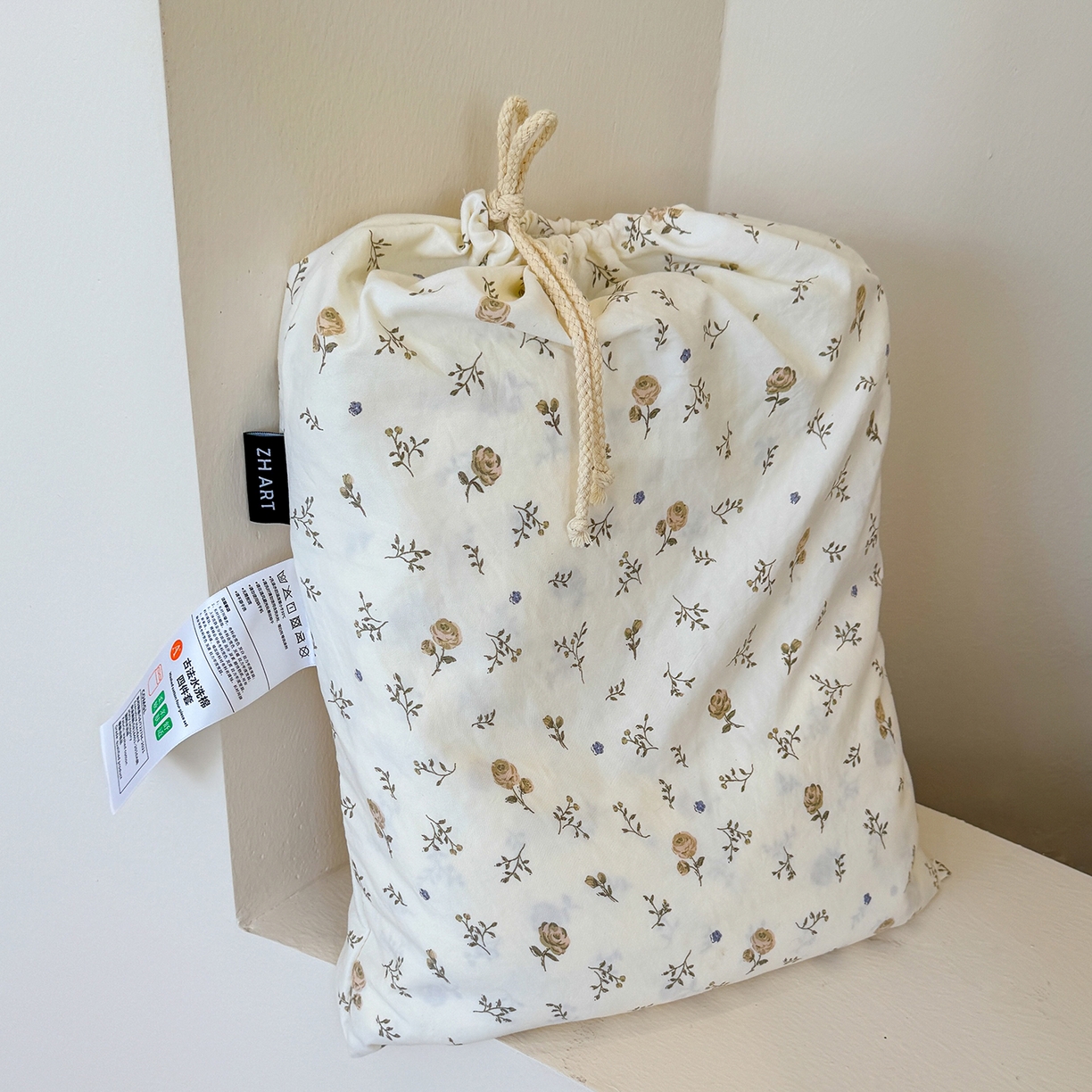 91家纺网 家纺一手货源 找家纺 竹合家纺 2025新款爆款韩国小布袋古法水洗云感四件套 安琪