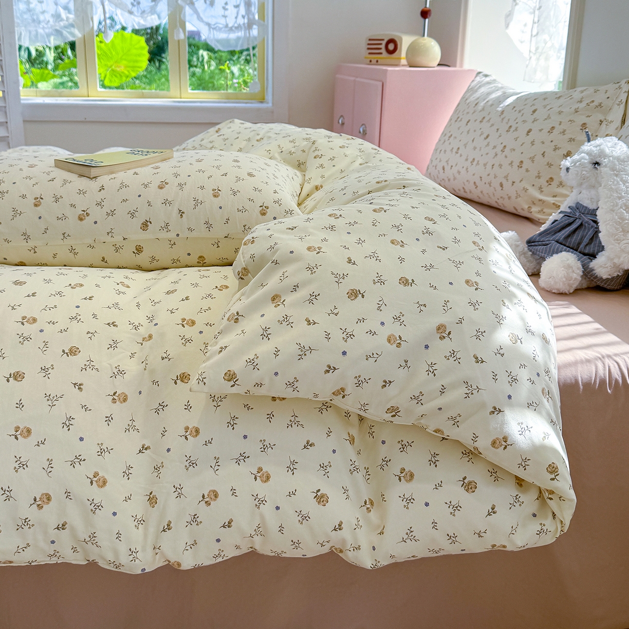 91家纺网 家纺一手货源 找家纺 竹合家纺 2025新款爆款韩国小布袋古法水洗云感四件套 安琪