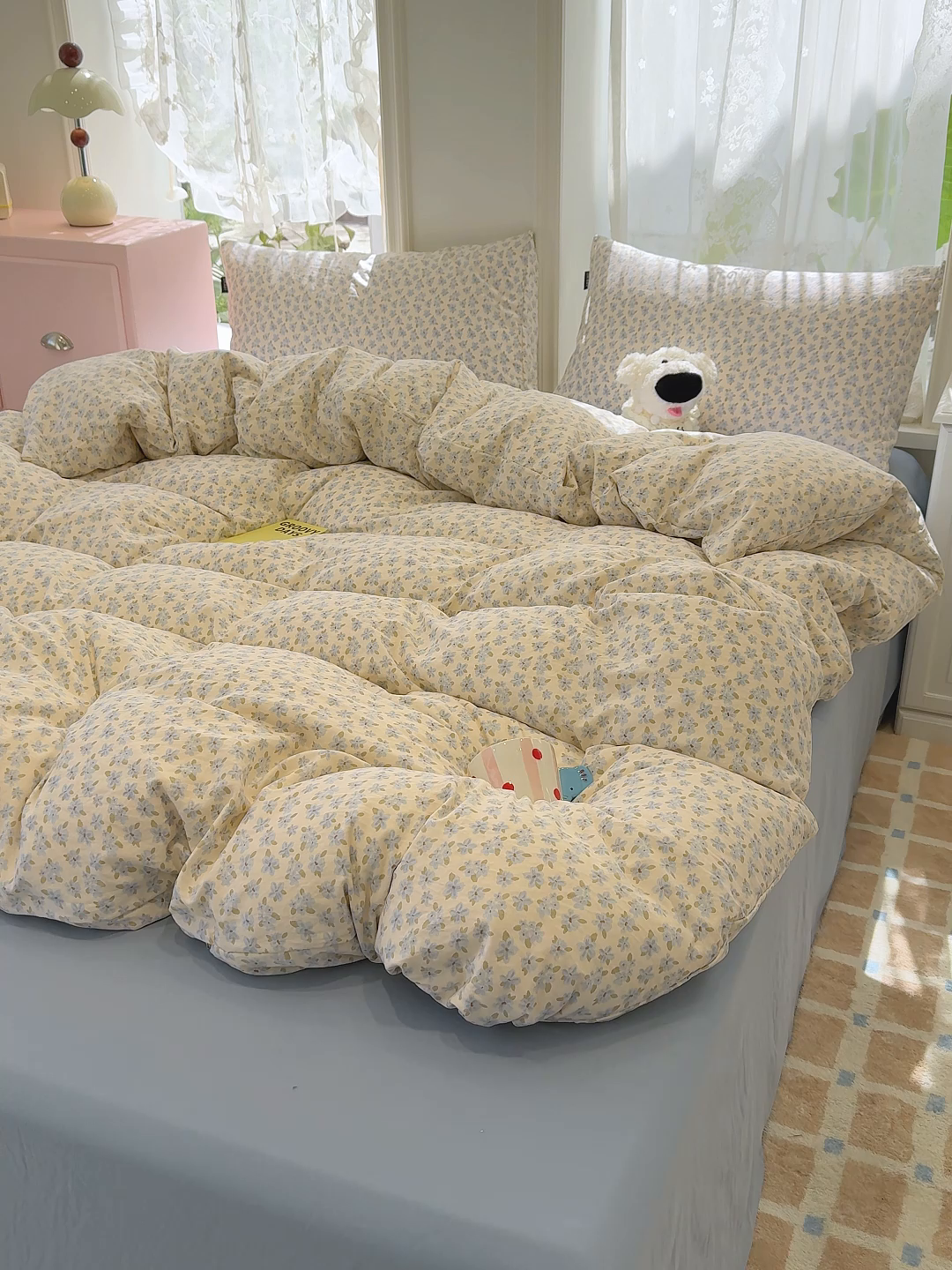 91家纺网 家纺一手货源 找家纺 竹合家纺 2025新款爆款韩国小布袋古法水洗云感四件套 半糖主义