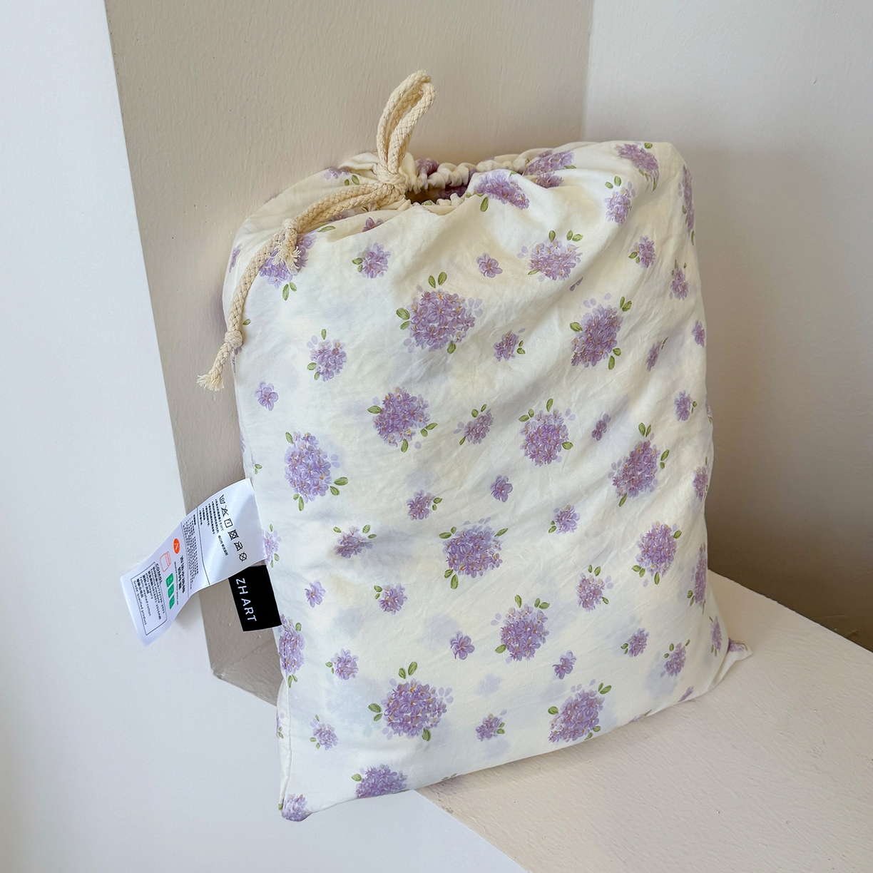 91家纺网 家纺一手货源 找家纺 竹合家纺 2025新款爆款韩国小布袋古法水洗云感四件套 露娜