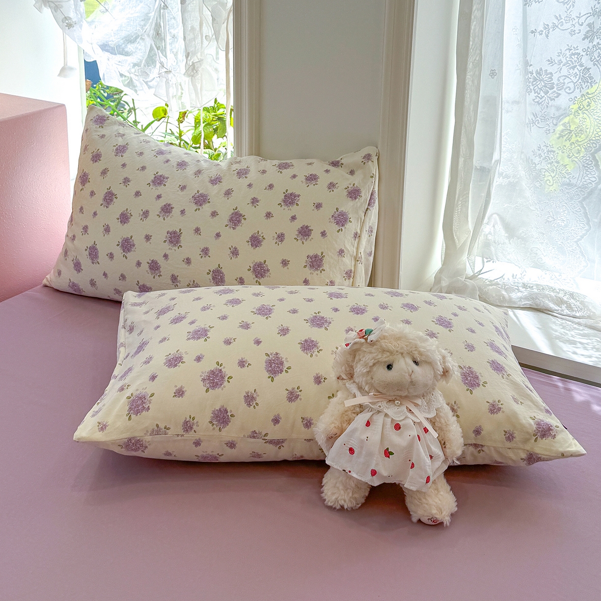 91家纺网 家纺一手货源 找家纺 竹合家纺 2025新款爆款韩国小布袋古法水洗云感四件套 露娜