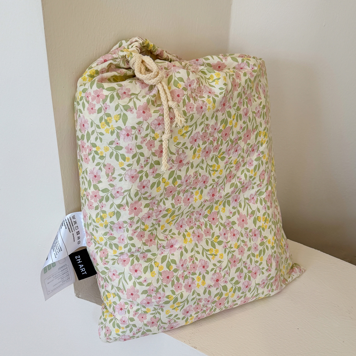 91家纺网 家纺一手货源 找家纺 竹合家纺 2025新款爆款韩国小布袋古法水洗云感四件套 初见芭蕾